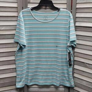 Womens Short Sleeve Stripe Crew Neck Top | Hasting & Smith | X Large
